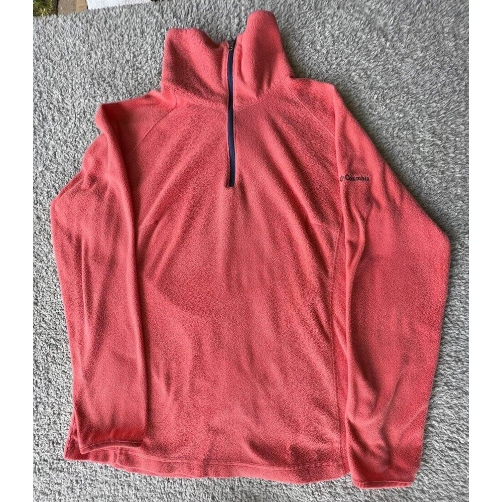 Columbia Fleece Jacket size L  color Orange  Zip Long Sleeve Pullover